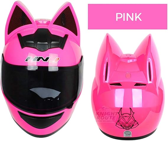 Casco de moto con orejas de gata para mujer