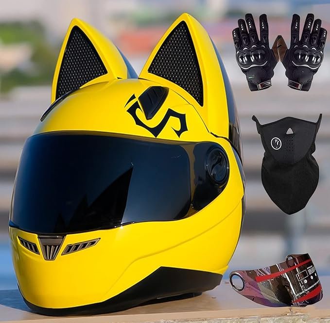 Casco con orejas de gata mujer