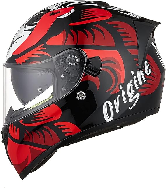 ORIGINE cascointegral de moto homologado con doble visera: Un casco integral con excelente ventilación y visibilidad, ideal para motociclistas urbanos y viajeros frecuentes.